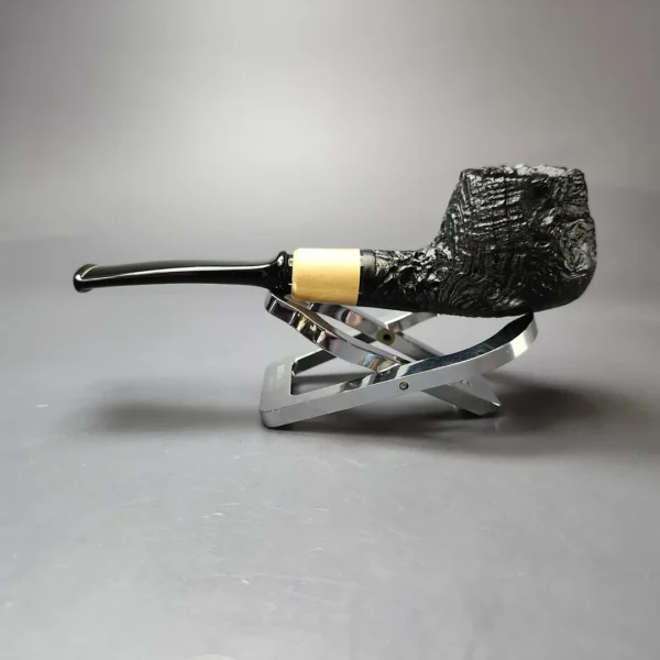 MBSD Briars by Piero Vitale Vintage Sandblasted Author w/ Boxwood Briar Pipe, New - Image 8