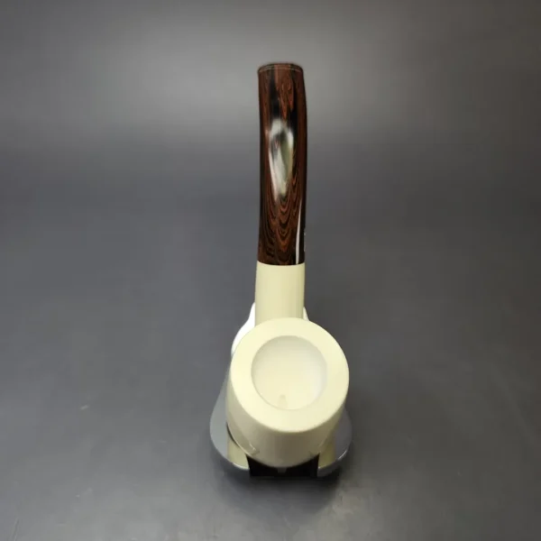 MBSD Meerschaum Deluxe Premier Bent Billiard w Cumberland Block Meerschaum Pipe, Briar-Mortise, New - Image 6