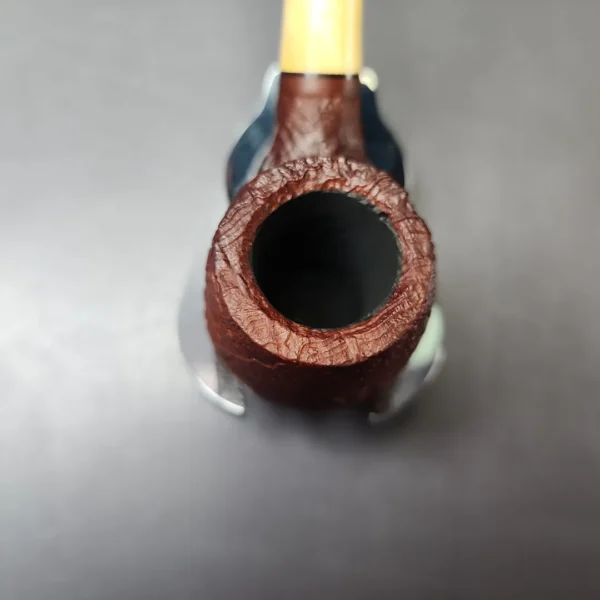 MBSD Briars by Piero Vitale Red Sandblasted Brandy w/ Boxwood Briar Pipe, New - Image 4