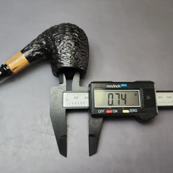 MBSD Briars by Piero Vitale Black Rusticated Brandy w/ Olivewood, Briar Pipe, New - Image 9
