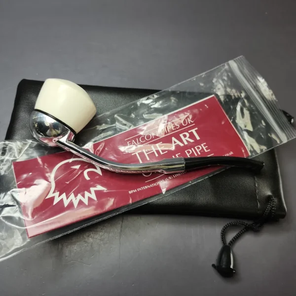 Falcon Standard Multipurpose w/ MBSD Meerschaum Rhodesian Block Meerschaum Bowl Pipe, New - Image 10