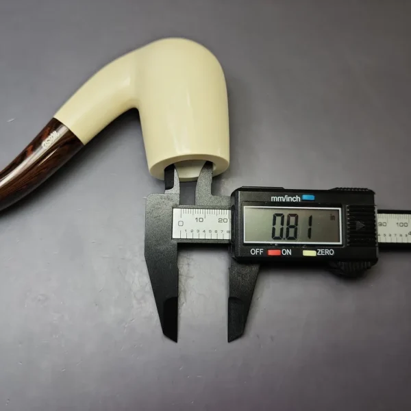 MBSD Meerschaum Deluxe Premier Bent Billiard w Cumberland Block Meerschaum Pipe, Briar-Mortise, New - Image 9