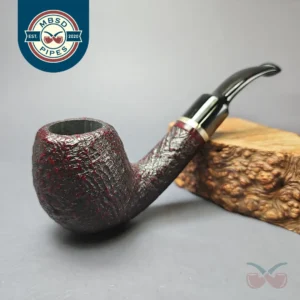 Vauen 5204 Sandblasted Bent Billiard w/ Brass Estate Briar Pipe, Unsmoked, 9mm