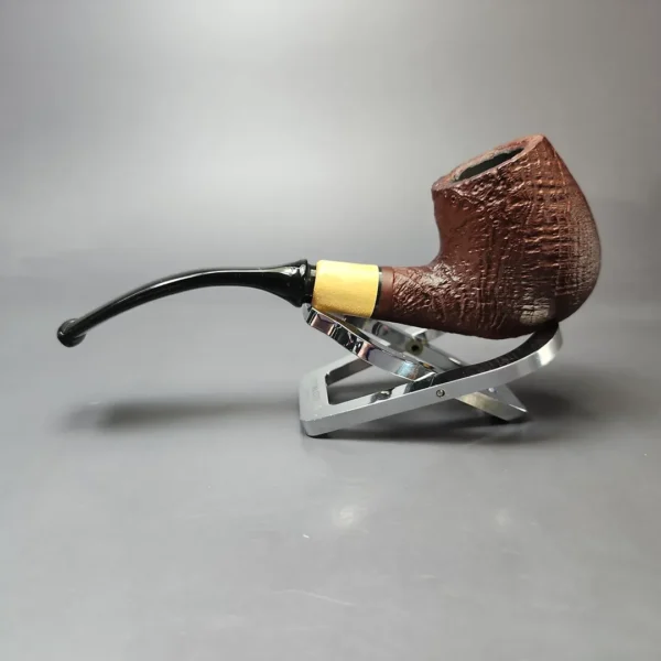 MBSD Briars by Piero Vitale Red Sandblasted Brandy w/ Boxwood Briar Pipe, New - Image 7