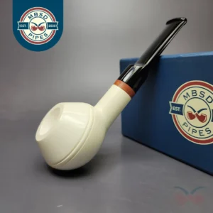 MBSD Meerschaum Deluxe Smooth Rhodesian Block Meerschaum Pipe, Briar-Mortise, New