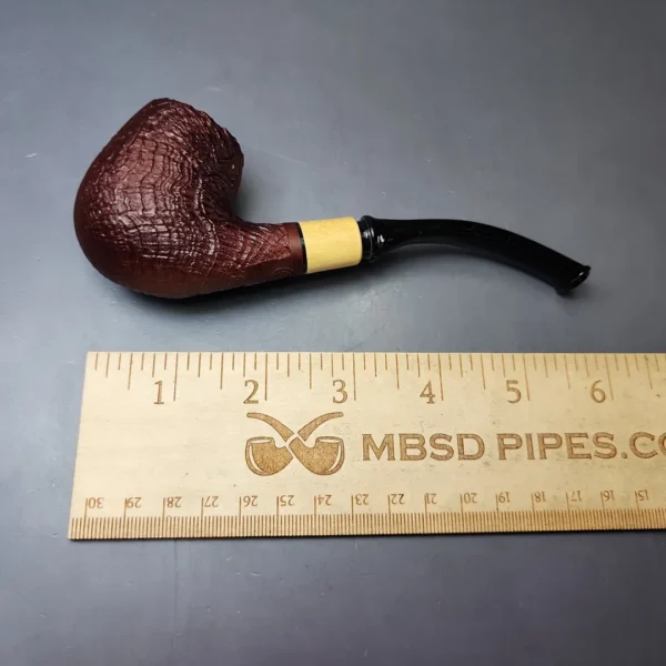 MBSD Briars by Piero Vitale Red Sandblasted Brandy w/ Boxwood Briar Pipe, New - Image 8
