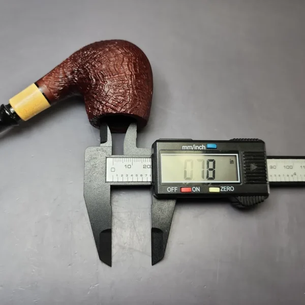 MBSD Briars by Piero Vitale Red Sandblasted Brandy w/ Boxwood Briar Pipe, New - Image 9