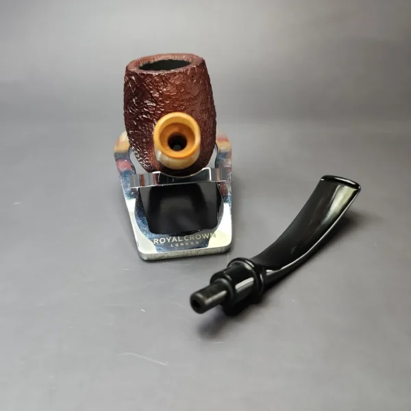 MBSD Briars by Piero Vitale Red Sandblasted Brandy w/ Boxwood Briar Pipe, New - Image 11