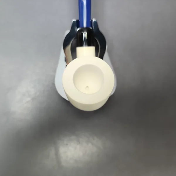 Smooth Bent Dublin w/ Blue Stem & Case Estate Block Meerschaum Pipe, Unsmoked - Image 5