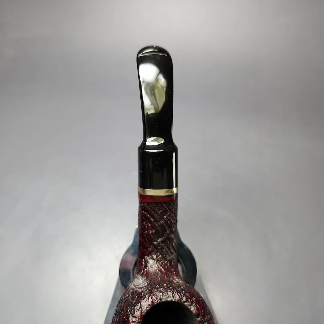 Vauen 5204 Sandblasted Bent Billiard w/ Brass Estate Briar Pipe, Unsmoked, 9mm - Image 6