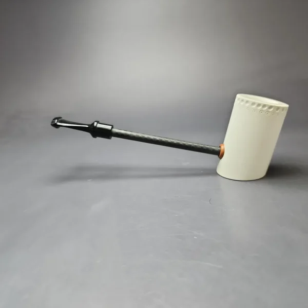 MBSD Meerschaum Deluxe Smooth Poker Block Meerschaum Pipe, New - Image 6