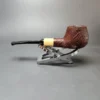 MBSD Briars by Piero Vitale Red Sandblasted Author w/ Boxwood Briar Pipe, New - Image 7