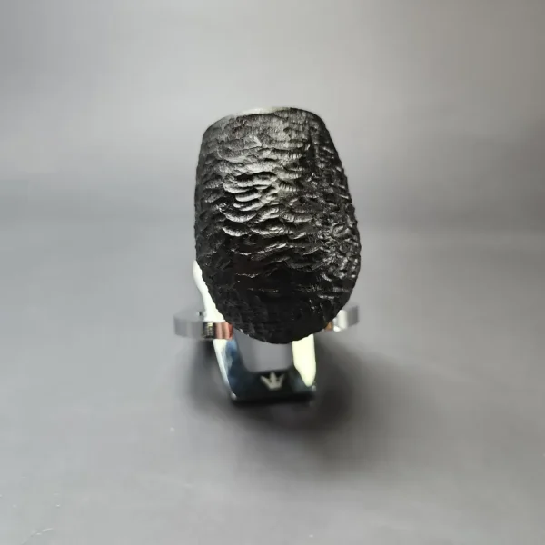 MBSD Briars by Piero Vitale Black Rusticated Brandy w/ Boxwood Briar Pipe, New - Image 3