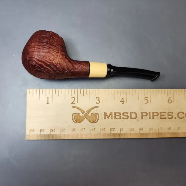 MBSD Briars by Piero Vitale Red Sandblasted Author w/ Boxwood Briar Pipe, New - Image 8