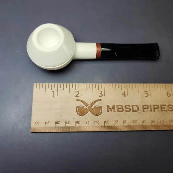 MBSD Meerschaum Deluxe Smooth Rhodesian Block Meerschaum Pipe, Briar-Mortise, New - Image 8