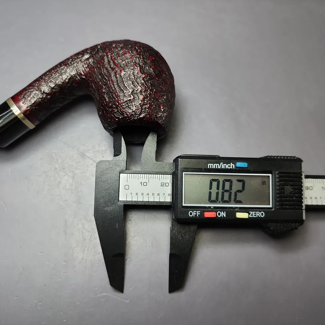 Vauen 5204 Sandblasted Bent Billiard w/ Brass Estate Briar Pipe, Unsmoked, 9mm - Image 9