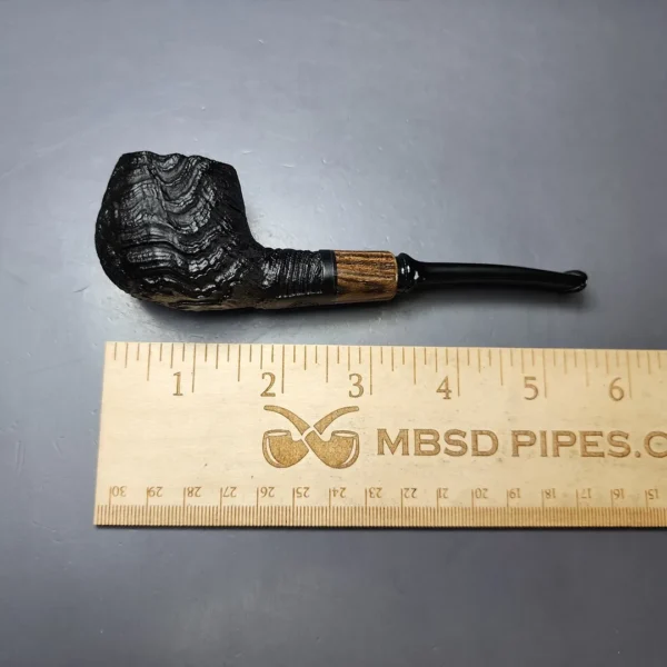MBSD Briars by Piero Vitale Vintage Sandblasted Author w/ Zebrawood Briar Pipe, New - Image 9