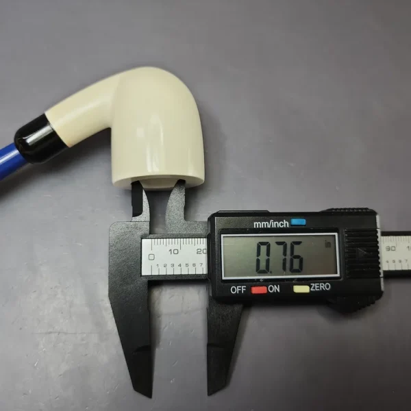 Smooth Bent Dublin w/ Blue Stem & Case Estate Block Meerschaum Pipe, Unsmoked - Image 10