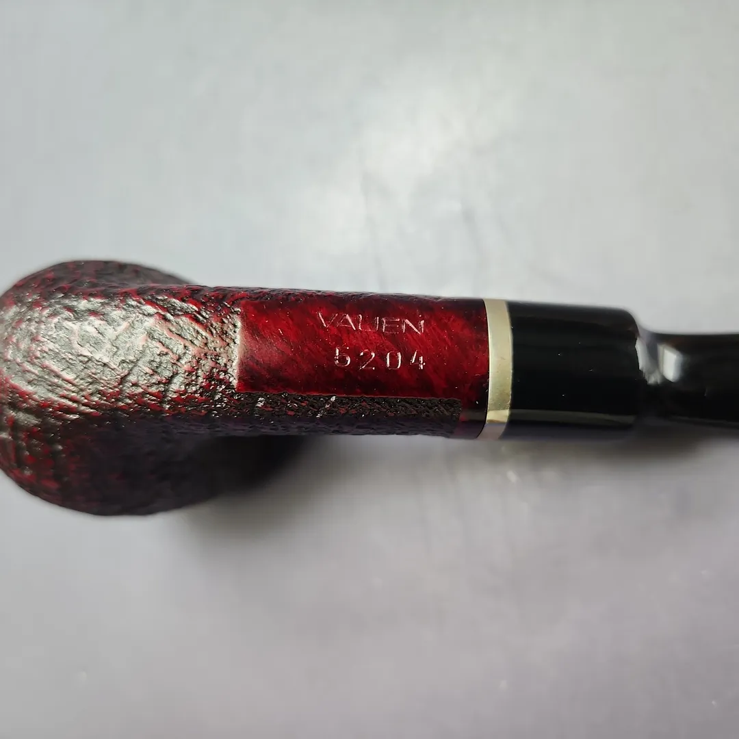 Vauen 5204 Sandblasted Bent Billiard w/ Brass Estate Briar Pipe, Unsmoked, 9mm - Image 11