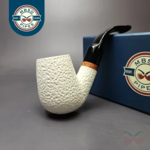 MBSD Meerschaum Deluxe Rusticated Oom Paul Block Meerschaum Pipe, Briar-Mortise, New