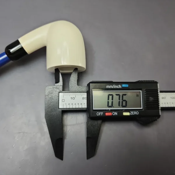 Smooth Bent Dublin w/ Blue Stem & Case Estate Block Meerschaum Pipe, Unsmoked - Image 11