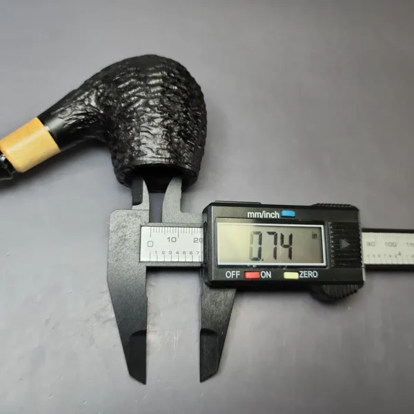 MBSD Briars by Piero Vitale Black Rusticated Brandy w/ Boxwood Briar Pipe, New - Image 9