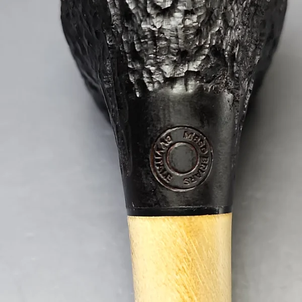 MBSD Briars by Piero Vitale Black Rusticated Brandy w/ Boxwood Briar Pipe, New - Image 10