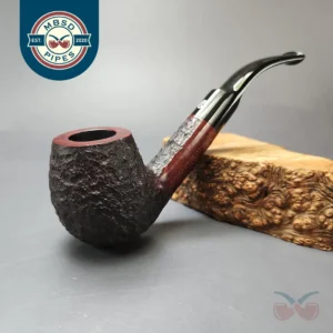 James Upshall Bark Group 6 Partially Rusticated Bent Billiard Estate Briar Pipe, Unsmoked