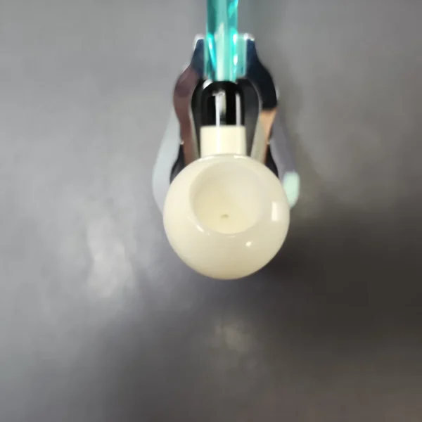 Smooth Pear w/ Turquoise stem & Case Estate Block Meerschaum Pipe, Unsmoked - Image 5