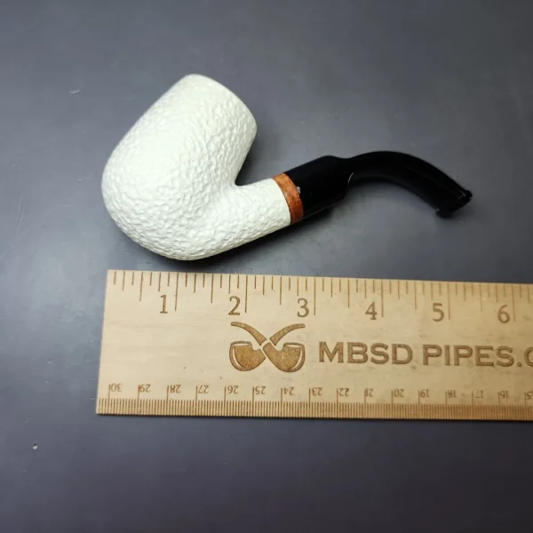 MBSD Meerschaum Deluxe Rusticated Oom Paul Block Meerschaum Pipe, Briar-Mortise, New - Image 8