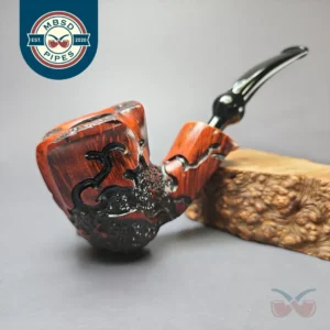 Nording Moss Partially Rusticated Freehand Estate Briar Pipe, Unsmoked