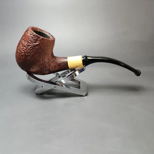 MBSD Briars by Piero Vitale Vintage Sandblasted Brandy w/ Boxwood Briar Pipe, New - Image 3