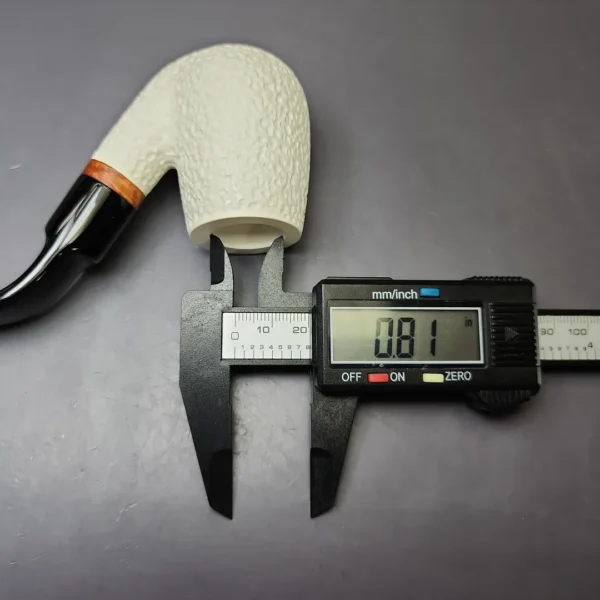 MBSD Meerschaum Deluxe Rusticated Oom Paul Block Meerschaum Pipe, Briar-Mortise, New - Image 9