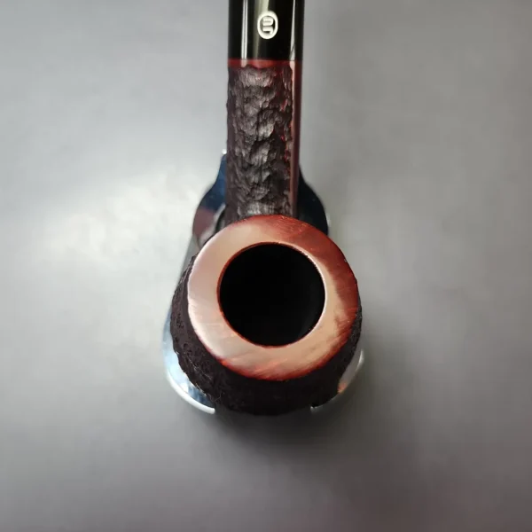 James Upshall Bark Group 6 Partially Rusticated Bent Billiard Estate Briar Pipe, Unsmoked - Image 5