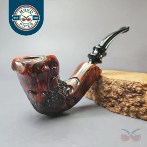 Nording Moss Partially Rusticated Freehand Estate Briar Pipe, Unsmoked