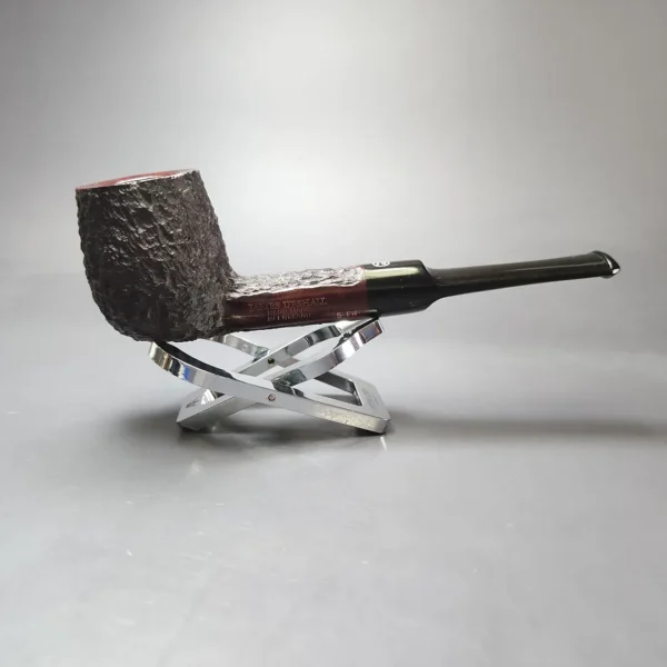 James Upshall Bark Group 5 Partially Rusticated Billiard Estate Briar Pipe, Unsmoked - Image 10
