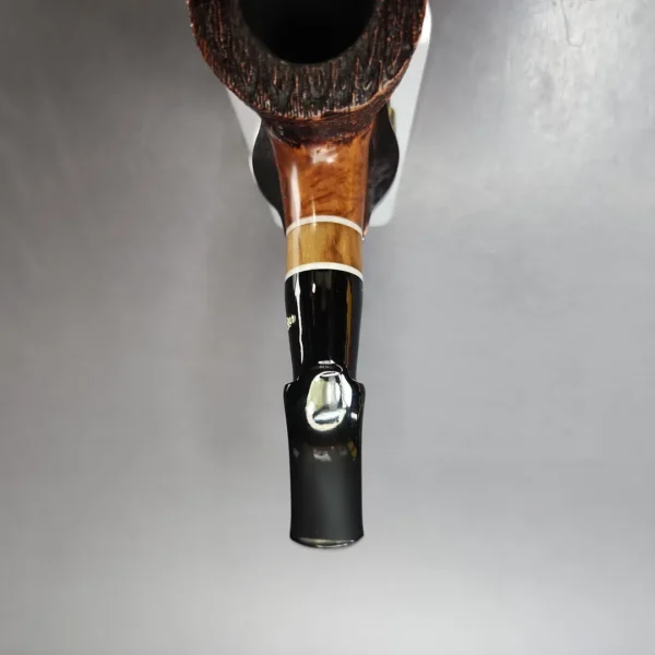 Stefano Santambrogio Partially Rusticated Dublin w/ Olivewood Estate Briar Pipe, Italian Estates - Image 5