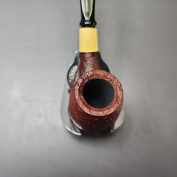 MBSD Briars by Piero Vitale Vintage Sandblasted Brandy w/ Boxwood Briar Pipe, New - Image 5