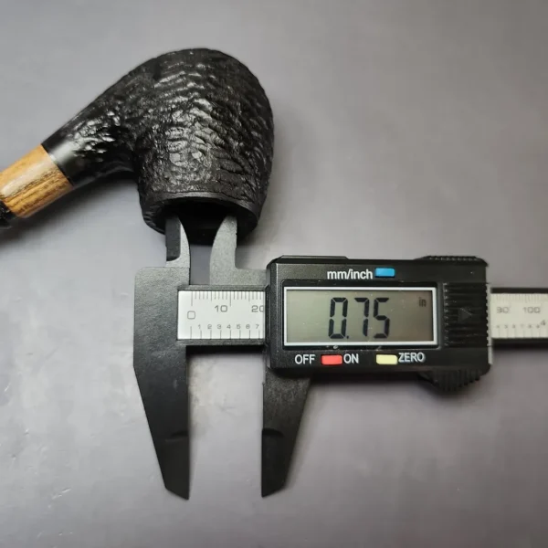 MBSD Briars by Piero Vitale Black Rusticated Brandy w/ Olivewood Briar Pipe, New - Image 10
