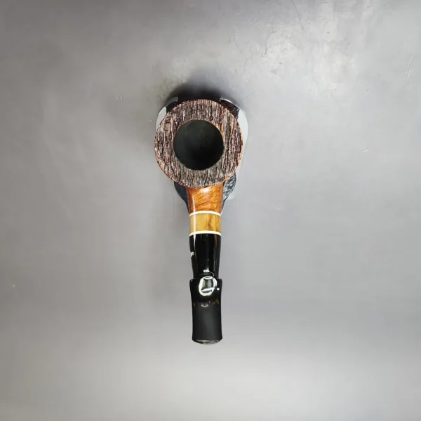 Stefano Santambrogio Partially Rusticated Dublin w/ Olivewood Estate Briar Pipe, Italian Estates - Image 6