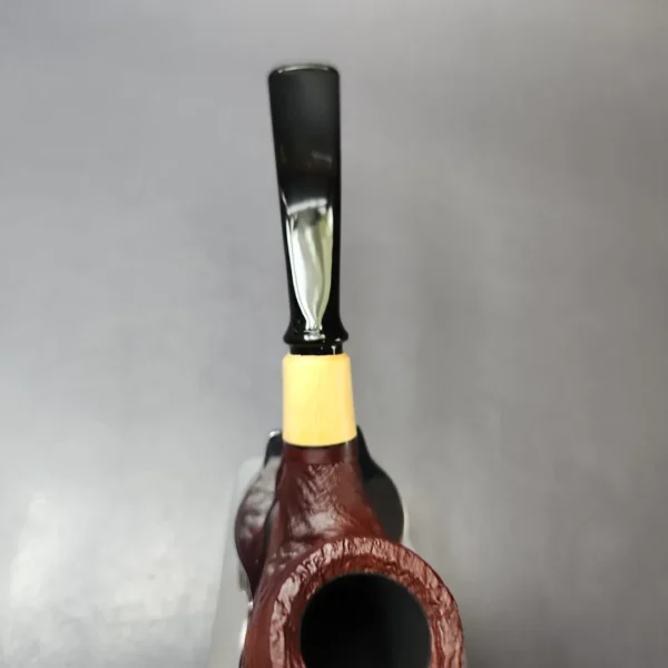 MBSD Briars by Piero Vitale Vintage Sandblasted Brandy w/ Boxwood Briar Pipe, New - Image 6