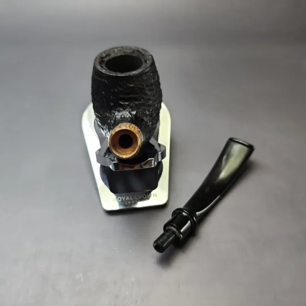 MBSD Briars by Piero Vitale Black Rusticated Brandy w/ Olivewood Briar Pipe, New - Image 12