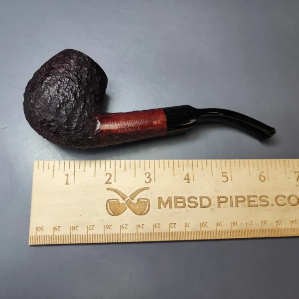 James Upshall Bark Group 6 Partially Rusticated Bent Billiard Estate Briar Pipe, Unsmoked - Image 9