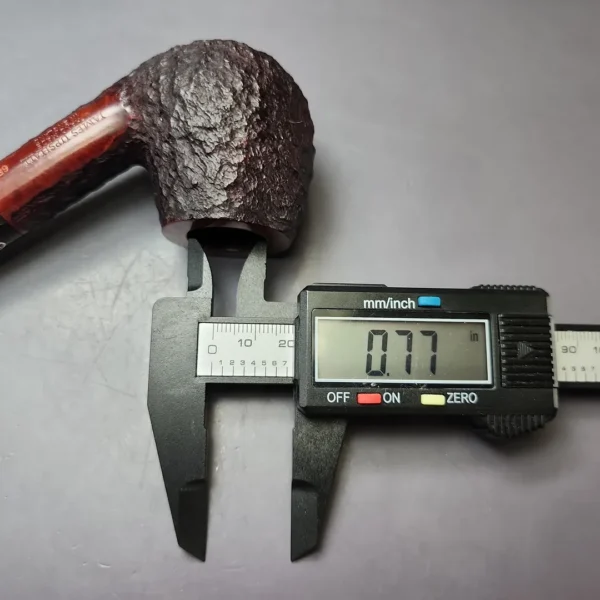 James Upshall Bark Group 6 Partially Rusticated Bent Billiard Estate Briar Pipe, Unsmoked - Image 10