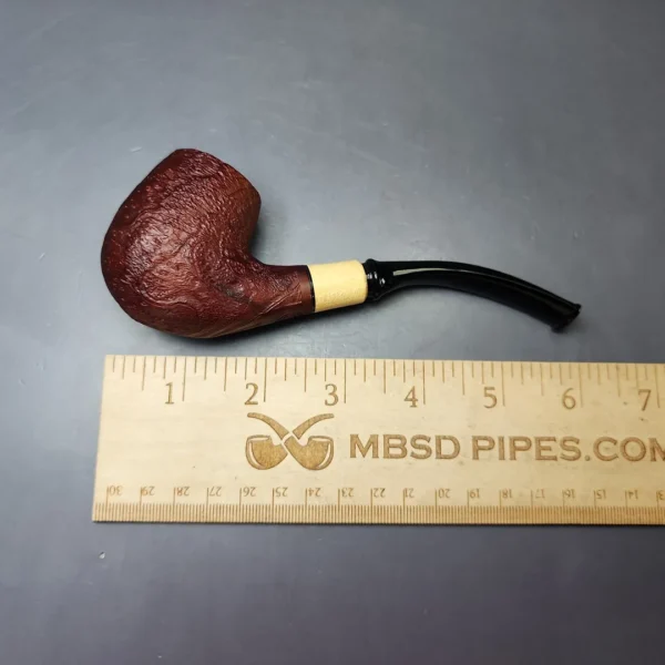 MBSD Briars by Piero Vitale Vintage Sandblasted Brandy w/ Boxwood Briar Pipe, New - Image 9