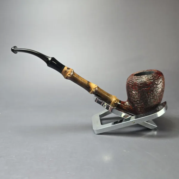 MBSD Briars Modern Masters 1 Sandblasted Peewit w/ Bamboo Briar Pipe, New - Image 5