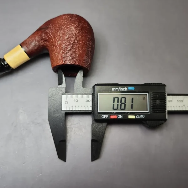 MBSD Briars by Piero Vitale Vintage Sandblasted Brandy w/ Boxwood Briar Pipe, New - Image 10