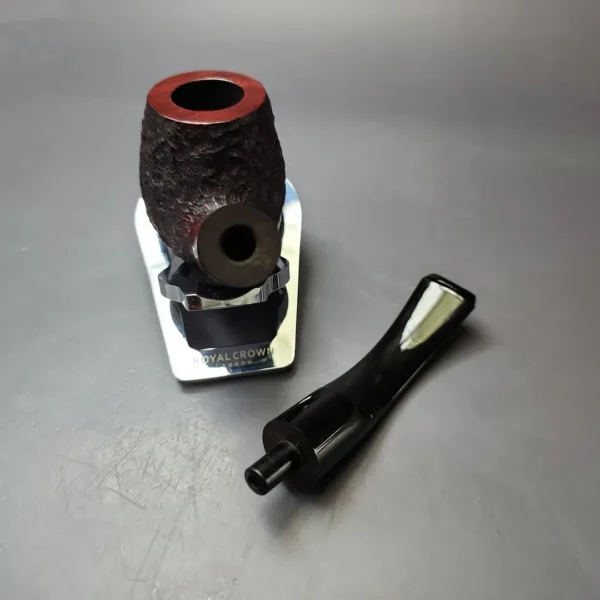 James Upshall Bark Group 6 Partially Rusticated Bent Billiard Estate Briar Pipe, Unsmoked - Image 12