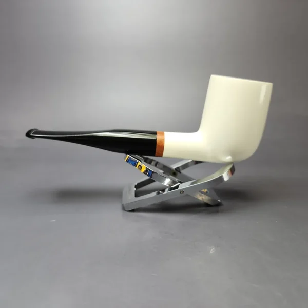 MBSD Meerschaum Deluxe Smooth Billiard Block Meerschaum Pipe, Briar-Mortise, New - Image 7