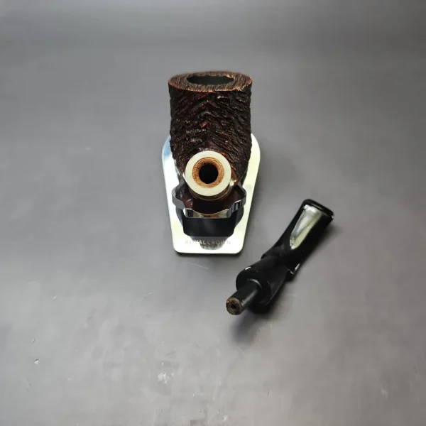 Stefano Santambrogio Partially Rusticated Dublin w/ Olivewood Estate Briar Pipe, Italian Estates - Image 12